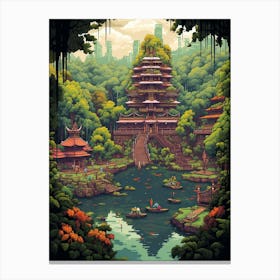 Taman Negara Sinharaj Pixel Art 2 Canvas Print