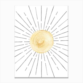Yellow Sun Rays Canvas Print