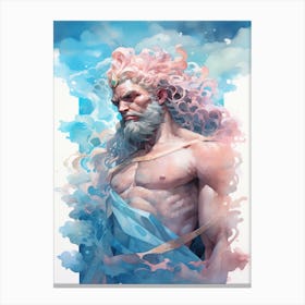  A Watercolor Of Poseidon 5 Canvas Print