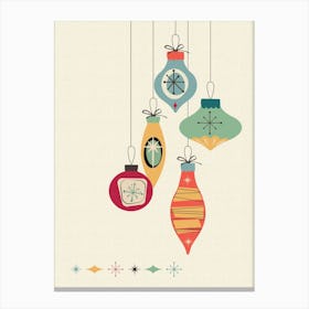 Mid Century Modern Christmas Print Baubles Canvas Print