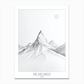 Huascaran Peru Line Drawing 2 Poster Canvas Print