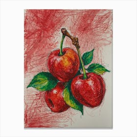 Three Cherries Canvas Print