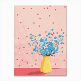 Blue Flowers In A Vase 14 Canvas Print