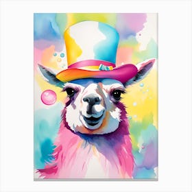 Llama In A Hat Canvas Print