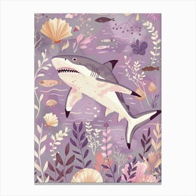 Purple Carpet Shark Illustration 3 Canvas Print
