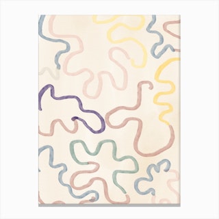 Abstracto Pastel Camouflage Canvas Print