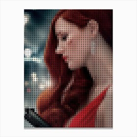 Ava Movie Poster In A Pixel Dots Art Style Canvas Print