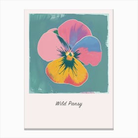 Wild Pansy 1 Square Flower Illustration Poster Canvas Print