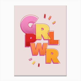 Girl Power Typography Canvas Print