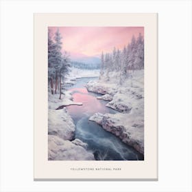 Dreamy Winter National Park Poster  Yellowstone National Park United States 3 Canvas Print