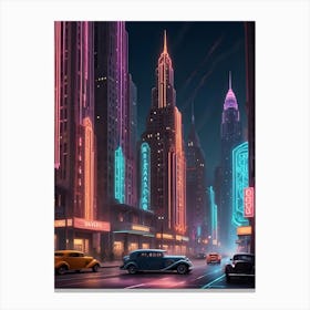 Neon City Canvas Print