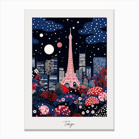 Poster Of Tokyo, Illustration In The Style Of Pop Art 3 Canvas Print