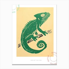Block Print Chameleon 1 Poster Canvas Print