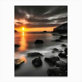 Sunset Over Rocks 16 Canvas Print