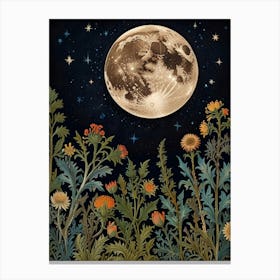 Landscape Moon In Forest Style William Morris 6 Canvas Print