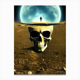 Skull On The Moon Canvas Print