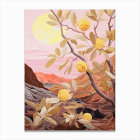 Bergamot 3 Flower Painting Canvas Print