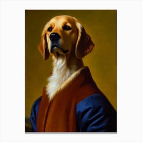 Golden Retriever 2 Renaissance Portrait Oil Painting Canvas Print