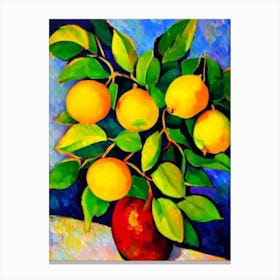 Lemon 1 Vibrant Matisse Inspired Painting Fruit Canvas Print