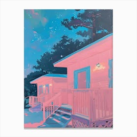 Pink Cabins Canvas Print