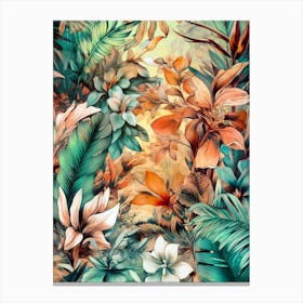 Tropical Leaves flowers nature Canvas Print