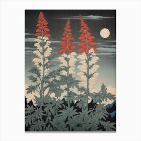 Yomogi Japanese Mugwort 2 Vintage Botanical Woodblock Canvas Print