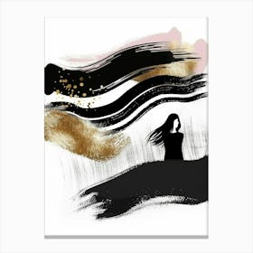 Woman In Black And Gold 5 Canvas Print