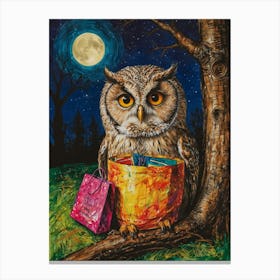 Owl At Night 2 Canvas Print