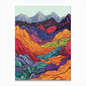 Colorful Mountain Landscape 3 Canvas Print