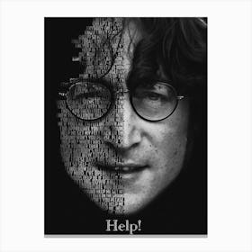 Help! The Beatles John Lennon Text Art Canvas Print