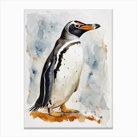 Humboldt Penguin Bleaker Island Watercolour Painting 1 Canvas Print