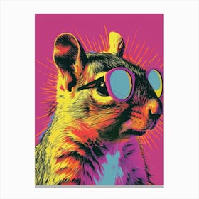 Squirrel In Sunglasses Canvas Print