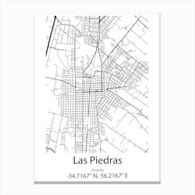 Las Piedras,Uruguay Minimalist Map Canvas Print