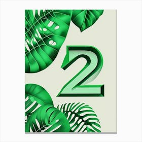 21, Number, Education Jungle Leaf Canvas Print