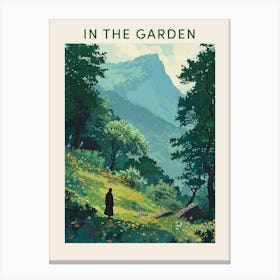 In The Garden Poster Green 3 Canvas Print