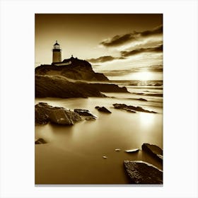 Lighthouse At Sunset 56 Canvas Print