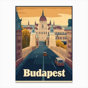 Aihrgdesign A Retro Travel Poster For Budapest Featuring The Canvas Print