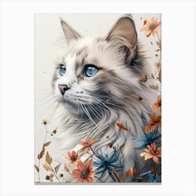 Cat With Blue Eyes 1 Canvas Print