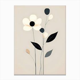 Design A Minimalist Artwork With Simple Stylized Flowers And Clean Lines Use A Limited Color Palet 3 1 Canvas Print