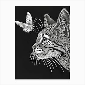 Cat And Butterfly Canvas Print