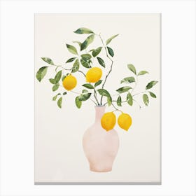 Lemons In A Vase 1 Canvas Print