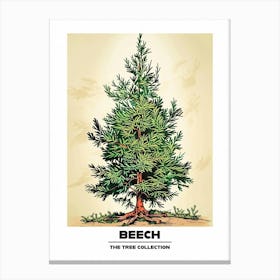 Beech Tree Storybook Illustration 2 Poster Canvas Print