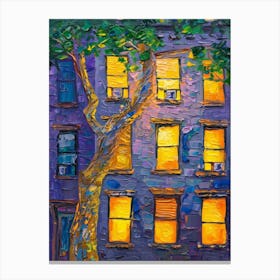 Brooklyn House At Night Canvas Print