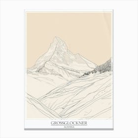 Grossglockner Austria Color Line Drawing 7 Poster Canvas Print