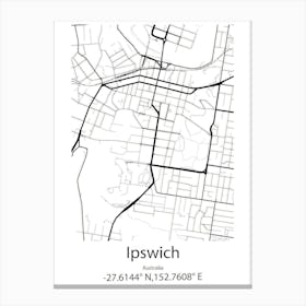 Ipswich,Australia Minimalist Map Canvas Print