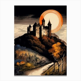 Castle In The Moonlight, Lithograph, Abstract Leinwandbilder