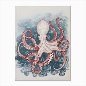 Octopus & Tentacles Linocut Inspired 1 Canvas Print