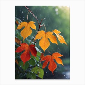 Autumn Leaves In The Rain Canvas Print