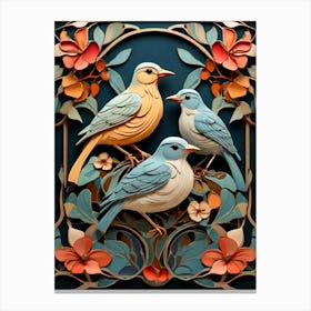 Default Stylized Colorful Design Of Birds In Art Nouveau Style 0 Canvas Print