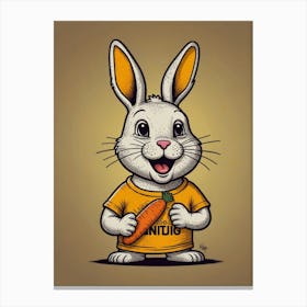 Bunny With Carrot Canvas Print